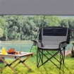 SEDIA DA CAMPEGGIO PIEGHEVOLE CON 2 PORTABICCHIERI E TASCHE LATERALI 99X71X103 CM GRIGIO E NERO
