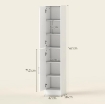 MOBILE COLONNA BAGNO IN LEGNO A 5 RIPIANI CON ANTA A SPECCHIO APRIBILE, 32X28X162 CM, BIANCO