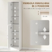 MOBILE COLONNA BAGNO IN LEGNO A 5 RIPIANI CON ANTA A SPECCHIO APRIBILE, 32X28X162 CM, BIANCO