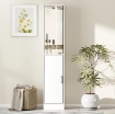 MOBILE COLONNA BAGNO IN LEGNO A 5 RIPIANI CON ANTA A SPECCHIO APRIBILE, 32X28X162 CM, BIANCO