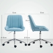 SEDIA PER SCRIVANIA AD ALTEZZA REGOLABILE CON 5 ROTELLE, IN SILICONE PU, SCHIUMA E ACCIAIO, 52X58X80-90 CM, BLU