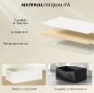 CASSETTIERA 6 CASSETTI PIEGHEVOLI CON MANIGLIE DOPPIE, IN LEGNO, ACCIAIO E TESSUTO, 114X30X70 CM, BIANCO E GRIGIO
