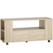 MOBILE PORTA TV DA 42" CON RUOTE GIREVOLI E FRENO, RIPIANI REGOLABILI E CASSETTI, 102X34.5X48.5 CM, LEGNO