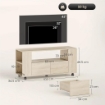 MOBILE PORTA TV DA 42" CON RUOTE GIREVOLI E FRENO, RIPIANI REGOLABILI E CASSETTI, 102X34.5X48.5 CM, LEGNO