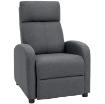 POLTRONA RELAX IMBOTTITA E RECLINABILE A 135¦ E POGGIAPIEDI IN TESSUTO, 69X87X100.5 CM, GRIGIO