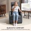 POLTRONA RELAX IMBOTTITA E RECLINABILE A 135¦ E POGGIAPIEDI IN TESSUTO, 69X87X100.5 CM, GRIGIO