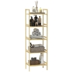 SCAFFALE BAGNO A 5 RIPIANI REGOLABILI IN ALTEZZA IN BAMBÙ 43.5X31.5X142 CM LEGNO NATURALE