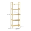 SCAFFALE BAGNO A 5 RIPIANI REGOLABILI IN ALTEZZA IN BAMBÙ 43.5X31.5X142 CM LEGNO NATURALE
