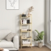 SCAFFALE BAGNO A 5 RIPIANI REGOLABILI IN ALTEZZA IN BAMBÙ 43.5X31.5X142 CM LEGNO NATURALE