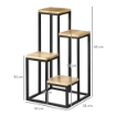 SCAFFALE PER PIANTE A 4 LIVELLI IN METALLO E LEGNO PER INTERNI ED ESTERNI 34X34X66 CM