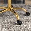 Sedia da Ufficio Regolabile in Altezza con Seduta Girevole e Rivestimento in Velluto Teddy, Bianco e Oro