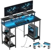 Scrivania da gioco con luci a LED e prese di corrente