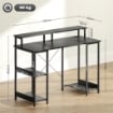SCRIVANIA PER PC REVERSIBILE CON PRESE ELETTRICHE LUCI SUPPORTO MONITOR E SCAFFALE 120X50 CM NERO