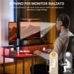 SCRIVANIA PER PC REVERSIBILE CON PRESE ELETTRICHE LUCI SUPPORTO MONITOR E SCAFFALE 120X50 CM NERO