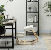 SEDIA ERGONOMICA CON INGINOCCHIATOIO IN LEGNO DI BETULLA E CUSCINO, 51X69X58 CM, CREMA