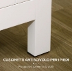 CREDENZA MOBILE DI ARCHIVIAZIONE CON 3 PORTE, 2 RIPIANI REGOLABILI, PIANO IN LEGNO CHIARO, 120 X 40 X 70 CM, BIANCO
