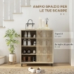 MOBILE SCARPIERA A 4 LIVELLI IN TRUCIOLATO E ACCIAIO CON RIPIANI REGOLABILI, MAX 12 PAIA 80X40X93 CM
