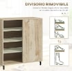 MOBILE SCARPIERA A 4 LIVELLI IN TRUCIOLATO E ACCIAIO CON RIPIANI REGOLABILI, MAX 12 PAIA 80X40X93 CM