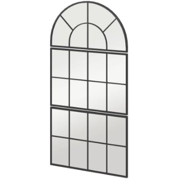 SPECCHIO DA PARETE AD ARCO STILE FINESTRA PER CAMERA DA LETTO E INGRESSO 76X43 CM NERO
