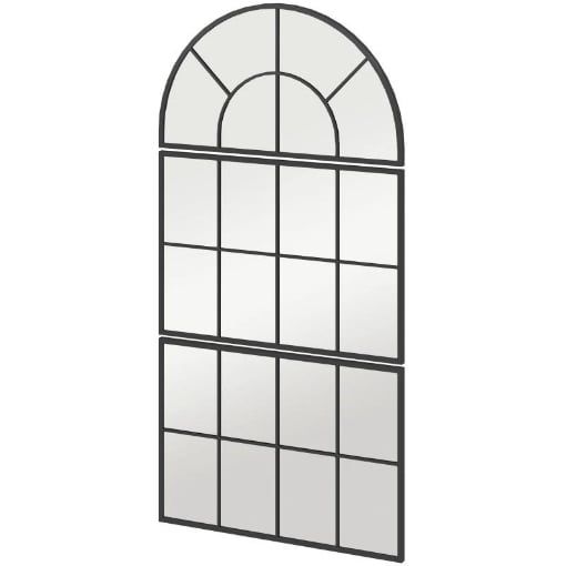 SPECCHIO DA PARETE AD ARCO STILE FINESTRA PER CAMERA DA LETTO E INGRESSO 76X43 CM NERO