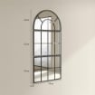 SPECCHIO DA PARETE AD ARCO STILE FINESTRA PER CAMERA DA LETTO E INGRESSO 76X43 CM NERO