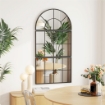 SPECCHIO DA PARETE AD ARCO STILE FINESTRA PER CAMERA DA LETTO E INGRESSO 76X43 CM NERO