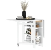 TAVOLO PIEGHEVOLE DA PRANZO CON 2 RIBALTE E RIPIANI, ESPANDIBILE, PER 4 PERSONE, 120X60X75 CM, BIANCO