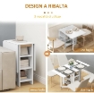 TAVOLO PIEGHEVOLE DA PRANZO CON 2 RIBALTE E RIPIANI, ESPANDIBILE, PER 4 PERSONE, 120X60X75 CM, BIANCO