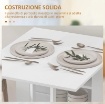 TAVOLO PIEGHEVOLE DA PRANZO CON 2 RIBALTE E RIPIANI, ESPANDIBILE, PER 4 PERSONE, 120X60X75 CM, BIANCO