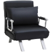 POLTRONA LETTO MODERNA 2 IN 1 CON SCHIENALE RECLINABILE SU 5 POSIZIONI E CUSCINO 65X69X80 CM NERO
