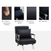 POLTRONA LETTO MODERNA 2 IN 1 CON SCHIENALE RECLINABILE SU 5 POSIZIONI E CUSCINO 65X69X80 CM NERO