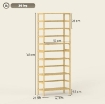 SCAFFALE IN LEGNO DI BAMBÙ A 6 LIVELLI CON RIPIANI REGOLABILI, 60X26X161 CM, LEGNO NATURALE