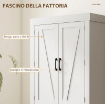 DISPENSA CUCINA IN STILE COUNTRY CON 2 ARMADIETTI, 6 RIPIANI E CASSETTO, IN LEGNO, 76X39.5X183.5 CM, BIANCO