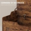 PANCA CONTENITORE DA 103L MULTIFUNZIONE COLOR LEGNO CON CUSCINO IN TESSUTO GRIGIO, 75X40X56 CM
