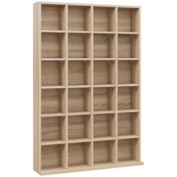 MOBILE PORTA CD CON RIPIANI REGOLABILI PER 456 CD O 336 DVD, 24 SCOMPARTI, 89X20X130.5 CM, LEGNO