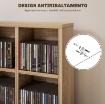 MOBILE PORTA CD CON RIPIANI REGOLABILI PER 456 CD O 336 DVD, 24 SCOMPARTI, 89X20X130.5 CM, LEGNO