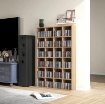 MOBILE PORTA CD CON RIPIANI REGOLABILI PER 456 CD O 336 DVD, 24 SCOMPARTI, 89X20X130.5 CM, LEGNO