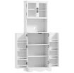 MOBILE DISPENSA CUCINA CON 2 ARMADIETTI E 8 RIPIANI, IN LEGNO E ACRILICO, 60X39.5X179.6 CM, BIANCO