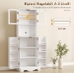 MOBILE DISPENSA CUCINA CON 2 ARMADIETTI E 8 RIPIANI, IN LEGNO E ACRILICO, 60X39.5X179.6 CM, BIANCO