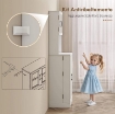MOBILE DISPENSA CUCINA CON 2 ARMADIETTI E 8 RIPIANI, IN LEGNO E ACRILICO, 60X39.5X179.6 CM, BIANCO