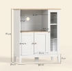 MOBILE MICROONDE CON ARMADIETTO INFERIORE E 3 RIPIANI LATERALI CON ANTA IN VETRO, IN LEGNO, 80X35X97 CM, BIANCO