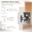 MOBILE MICROONDE CON ARMADIETTO INFERIORE E 3 RIPIANI LATERALI CON ANTA IN VETRO, IN LEGNO, 80X35X97 CM, BIANCO