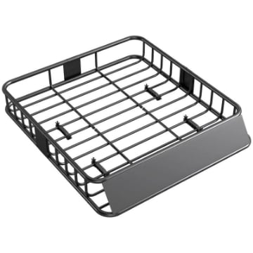PORTAPACCHI PER AUTO IN ACCIAIO DA 90.7 KG CON DEFLETTORI E GUIDE LATERALI, 110.5X99.5X18.5 CM, NERO