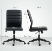 SEDIA DA UFFICIO ERGONOMICA E REGOLABILE CON SCHIENALE RICURVO, IN PELLE PU E ACCIAIO, 58X53X97-107 CM, NERO