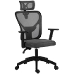 SEDIA DA UFFICIO ERGONOMICA E REGOLABILE CON SUPPORTO LOMBARE E POGGIATESTA, 66X61X106-116 CM, GRIGIO