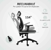 SEDIA DA UFFICIO ERGONOMICA E REGOLABILE CON SUPPORTO LOMBARE E POGGIATESTA, 66X61X106-116 CM, GRIGIO