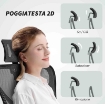 SEDIA DA UFFICIO ERGONOMICA E REGOLABILE CON SUPPORTO LOMBARE E POGGIATESTA, 66X61X106-116 CM, GRIGIO