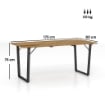 TAVOLO DA GIARDINO RETTANGOLARE A 6 POSTI CON FORO PER OMBRELLONE, LEGNO E ACCIAIO, 175X80X75 CM, MARRONE