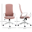 SEDIA DA UFFICIO ERGONOMICA E IMBOTTITA CON ALTEZZA REGOLABILE E DONDOLO, 62X56X110-119.5 CM, ROSA