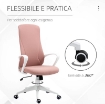 SEDIA DA UFFICIO ERGONOMICA E IMBOTTITA CON ALTEZZA REGOLABILE E DONDOLO, 62X56X110-119.5 CM, ROSA